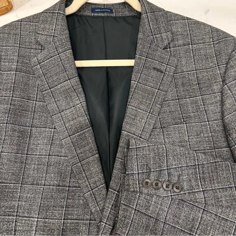 Stafford Plaid 44R TWEED Blazer Sport Coat Checked Casual Jacket Classic Fit